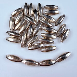 32 Oval Large Cylinder Sterling Silver 925 Arts & Crafts Jewelry Making Beads